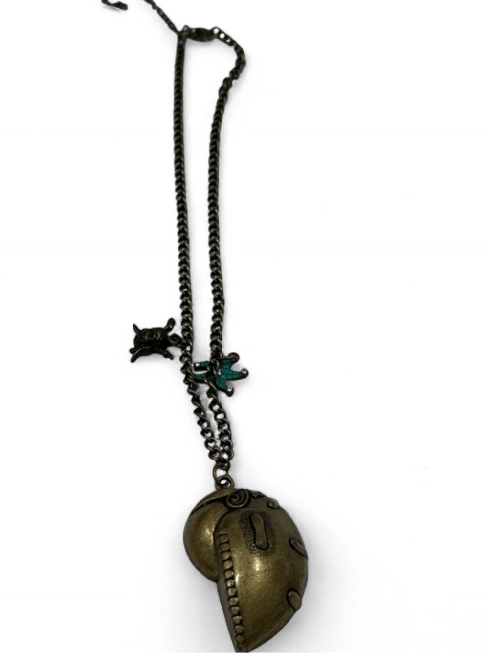 Disney Bronze Tone Heart Pendant Necklace with Teal Star Accent - Picture 4 of 9